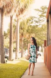 Palm Print Dress