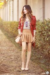 Red and Nude Outfit