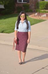 The lace pencil skirt