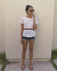 How to Wear Peplum - Casually with a Belt, Shorts & Sandals