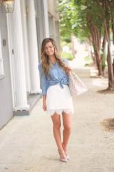 Chambray + Scalloped Lace