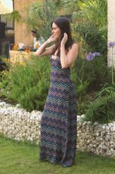 Outfit: Maxi dress at Teva pool party