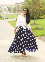 Lookbook: Polka Dot Full Maxi Skirt
