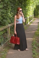 How to Style a Black Maxi in the Summer | With a Floral Tank and Sandals