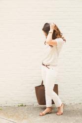Summer Capsule Wardrobe: easy white denim outfits