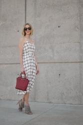 Striped Dress + Fringe Heels