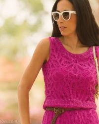 Fuchsia Crochet Dress