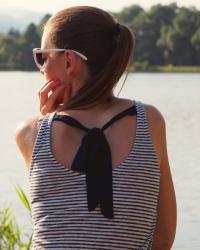 striped t-shirt with bow 