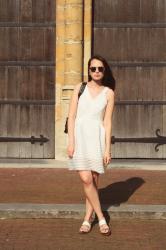 White dress and Kuilted bag
