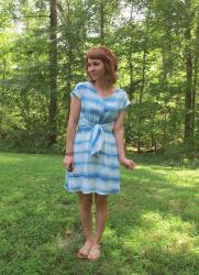Completed: Hand-Dyed Blue Silk Vogue 1395