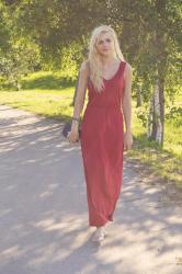 RED MAXI DRESS