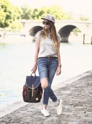 Sur les quais with my Plica Eastpak Backpack 