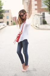 Staple White Tunic + Pops of Red