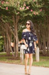 Navy Off-Shoulder Dress