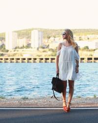 White off the shoulder dress