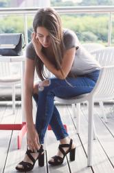 ootd: black heeled sandals 