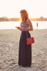 SAILOR STYLE MAXI DRESS | stylizacja z sukienką maxi w marynarskim stylu