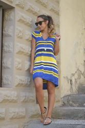 Righe in giallo e blu 