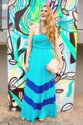 {Outfit}: Blue Maxi Dress for Summer