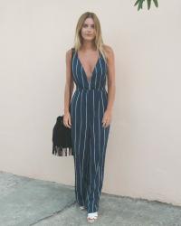 STRIPED JUMPSUIT