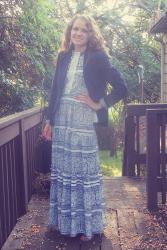 Summer Work Outfit: Maxi Dress with a Blazer 