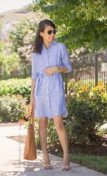 A Shirtdress + Raffia Heels