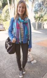 SAHM Style: Colourful Skinny Jeans and Printed Scarves