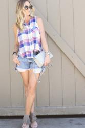 sleeveless plaid