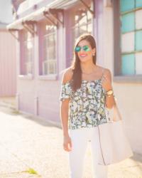 Floral Cold Shoulder Top