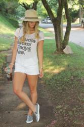 Outfit Post: Pineapples, Lucite & Summer Cutoffs