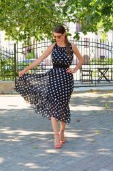 polka dot bohemian maxi dress