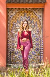 Retro Burgundy – Blusa e Calça Vinho