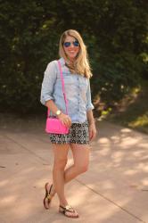 Chambray and Ikat Shorts