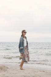 Printed culottes and denim jacket