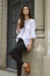 Outfit: White Oversized Blouse