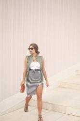 striped pencil skirt