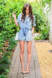 A denim romper + WIWW