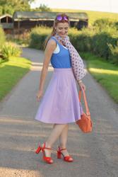 How to Wear More Than Three Colours | Lilac, Cobalt, White, Peach and Orange