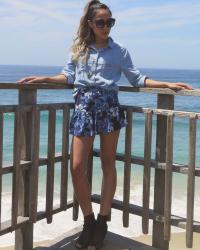 Wearing Chambray & Flower Print