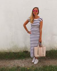 ♡ STRIPED SUN DRESS AND PINK SUNGLASSES ♡