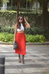 Red culotte