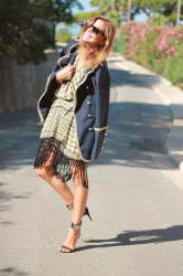 Chaqueta vintage militar  &  vestido kimono folk 