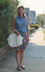 Chambray Shirt and Floral Skirt