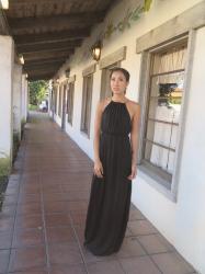 Wearing a Black Maxi Dress to an Evening Wedding