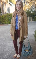 Corporate Style: Trench Coat, Camel Flats and Blue Tops