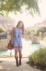 Cowboy Boots + Tassel Bucket Bag