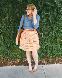 geometric print skirt