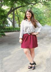 Gingham Shirt + Swingy Skirt