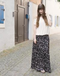 OUTFIT: Late Summer - Shoulder-Free Top and Maxi Skirt