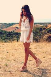 white lace playsuit